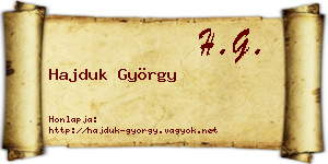 Hajduk György névjegykártya