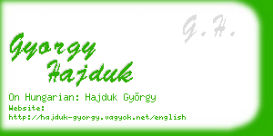 gyorgy hajduk business card