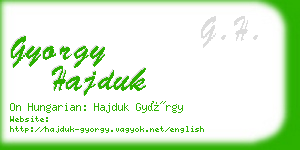 gyorgy hajduk business card